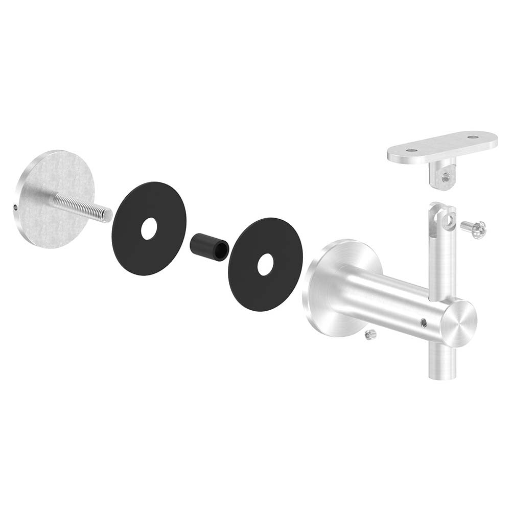 Handlaufhalter flexibel zur Glasbefestigung mit maximaler Glasstärke von 25,52mm, für Vierkant-Rohr