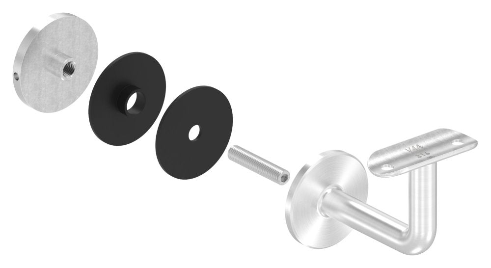 Handlaufhalter zur Glasbefestigung mit maximaler Glasstärke von 21,52mm, für Rohr ø 42,4mm
