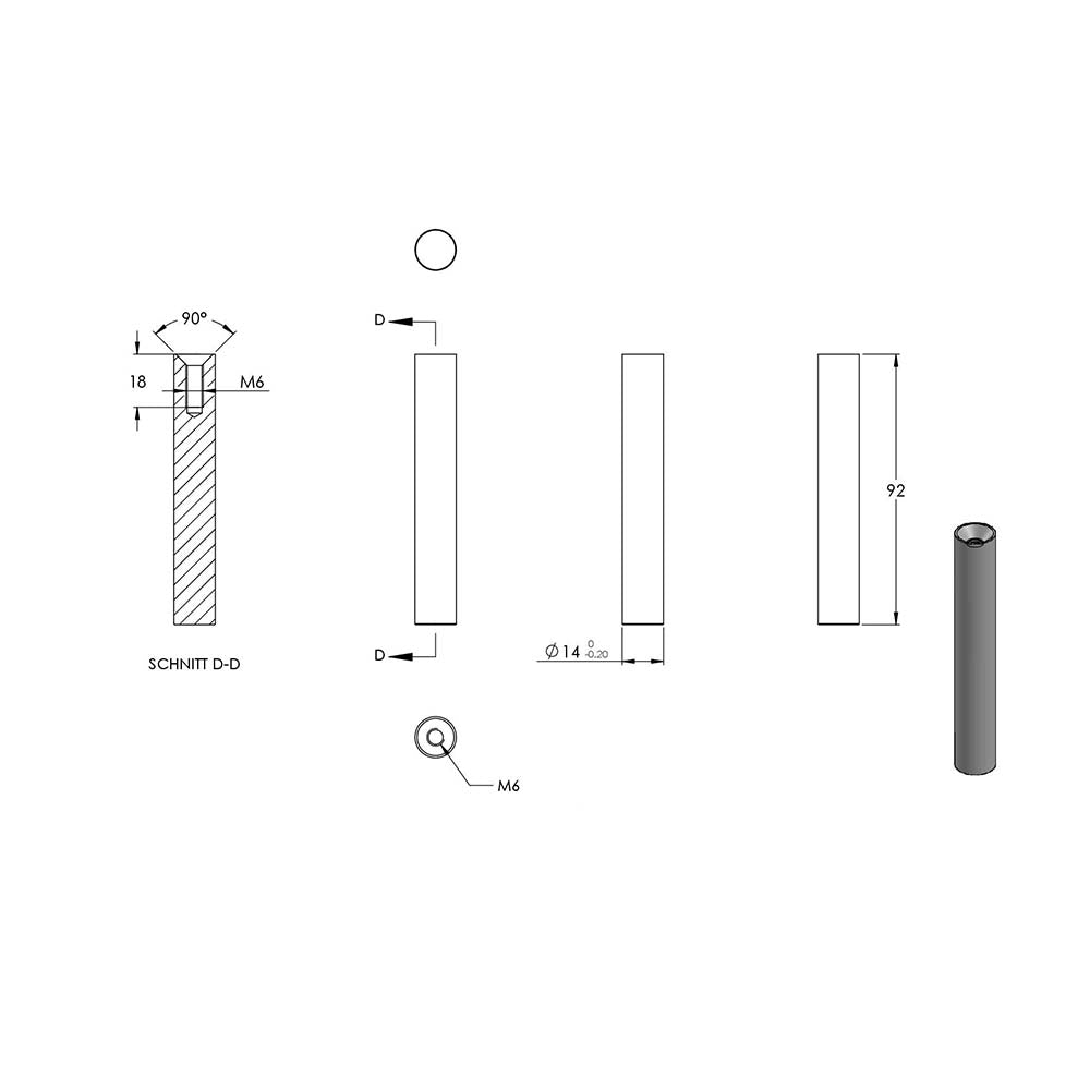 Handlaufhalter zur Pfostenbefestigung, für ø 42,4mm Pfosten an ø 42,4mm Rohr