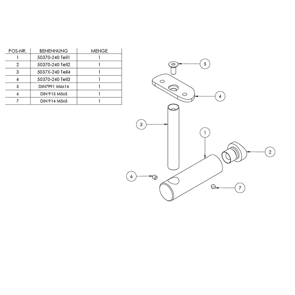 Handlaufhalter zur Pfostenbefestigung, für ø 42,4mm Pfosten an ø 42,4mm Rohr