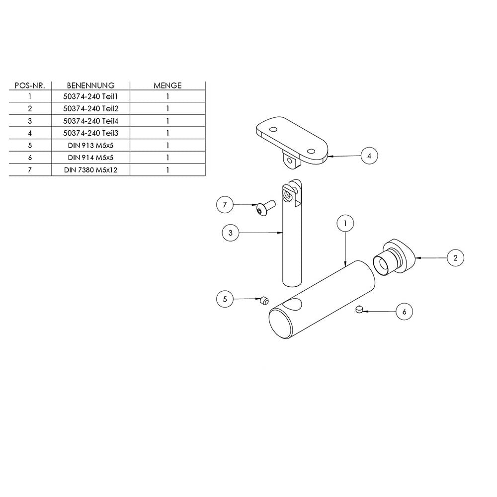 Handlaufhalter flexibel zur Pfostenbefestigung, für ø 42,4mm Pfosten an ø 42,4mm Rohr