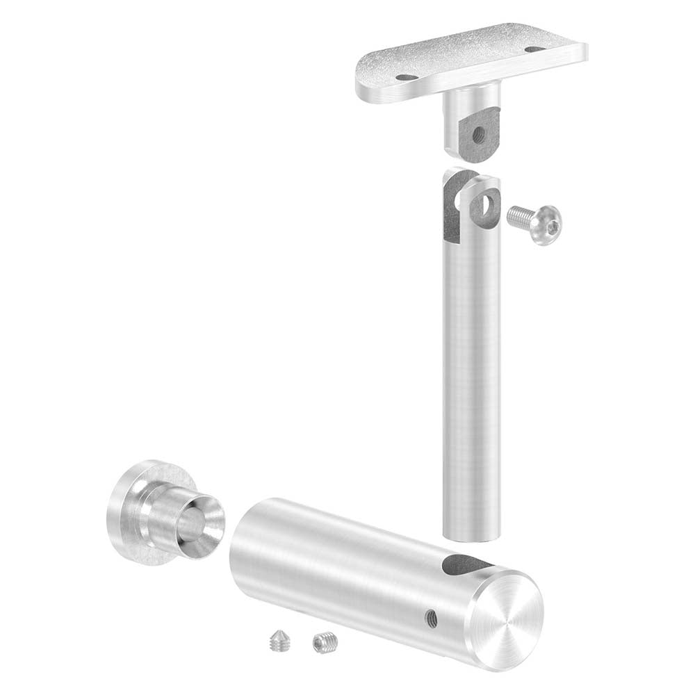 Handlaufhalter flexibel zur Pfostenbefestigung, für Vierkant-Pfosten an ø 42,4mm Rohr