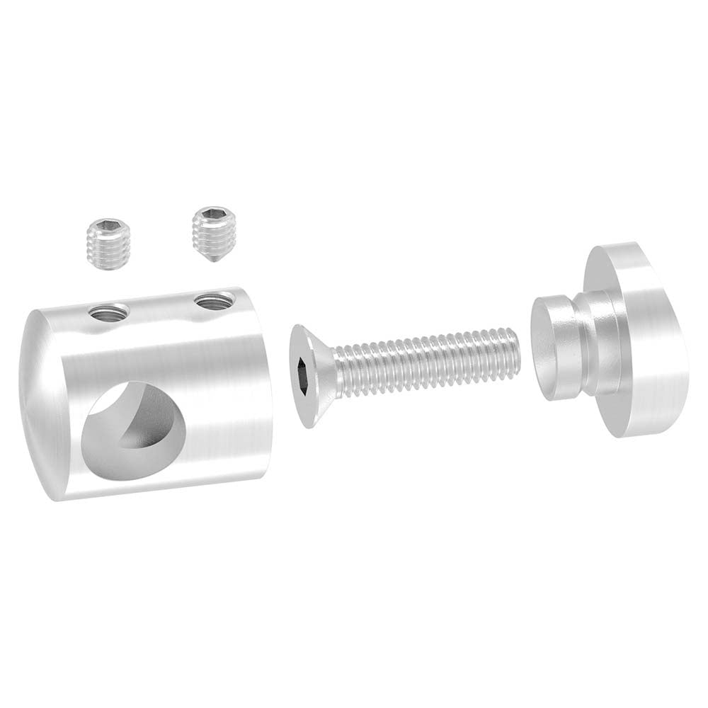 Querstabhalter Anschluss für ø 48,3mm Rohr, für Stab ø 12 mm, aus V2A