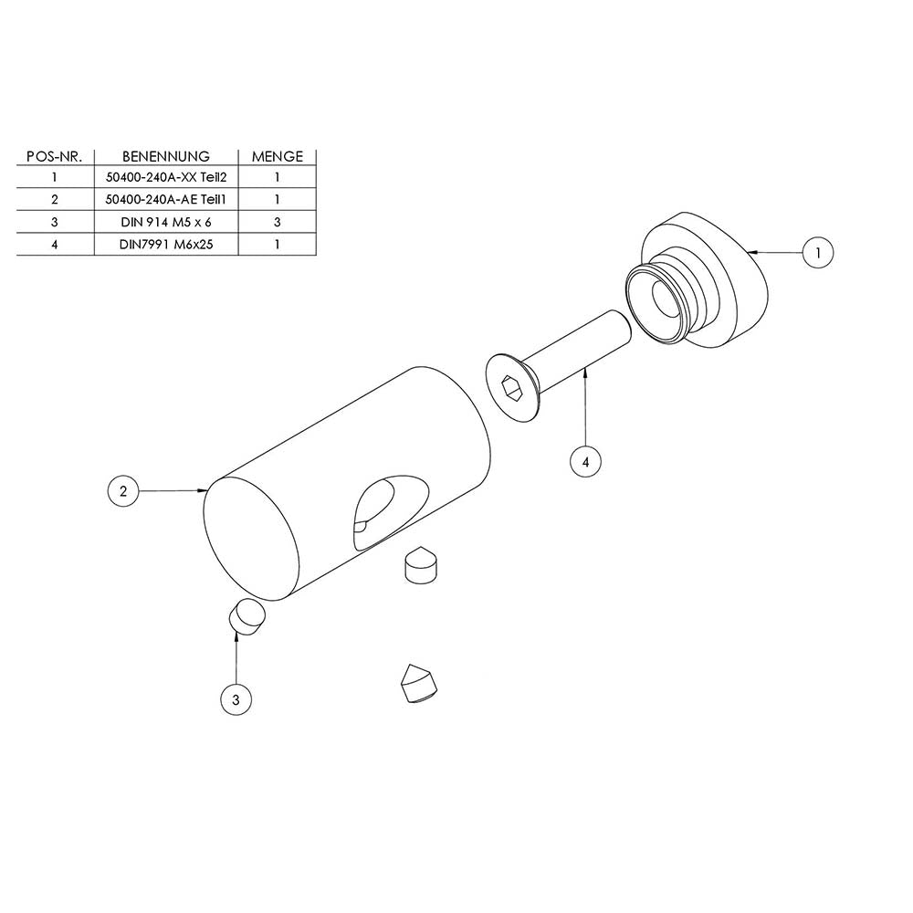 Querstabhalter 90° Außenecke, Anschluss für ø 42,4mm Rohr, für Stab ø 12mm, aus V2A