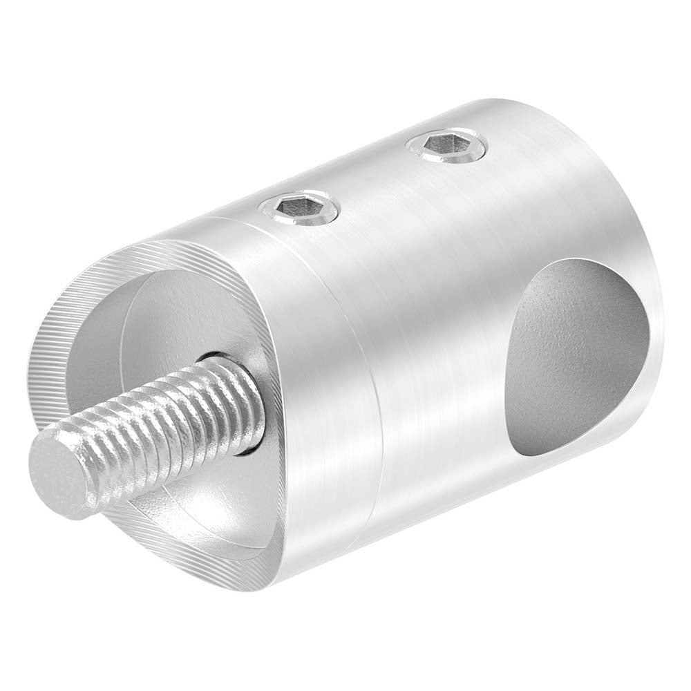 Querstabhalter Anschluss für ø 33,7mm Rohr, für Stab ø 12 mm, aus V2A