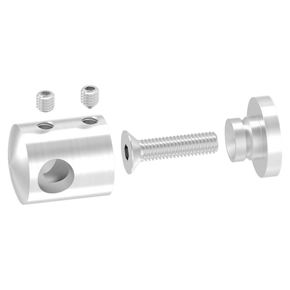 Querstabhalter Anschluss flach, für Stab ø 10 mm, aus V2A