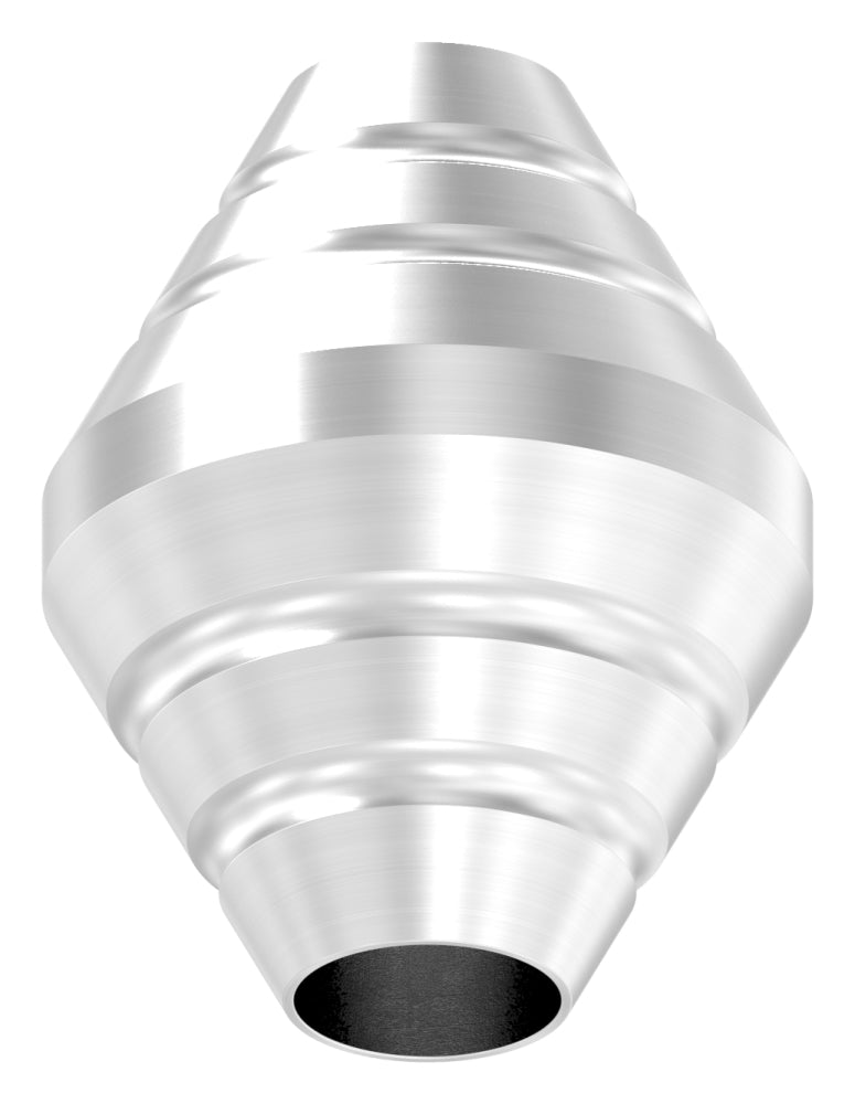 Edelstahl-Zierhülse, 45mm Höhe, 35mm Breite, mit 12,2mm Durchgangsbohrung