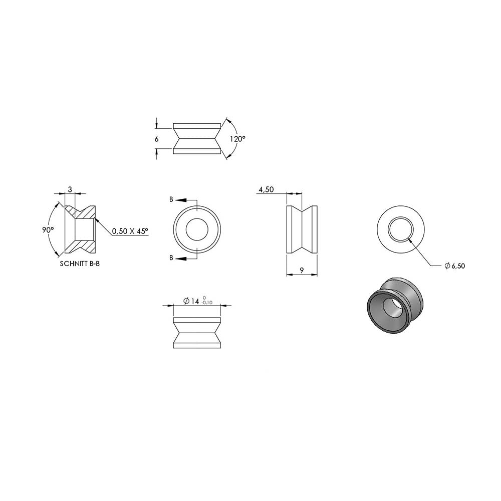 Querstabhalter Anschluss flach, für Vierkant-Stab 12x12 mm