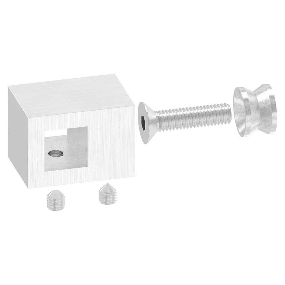 Querstabhalter Anschluss flach, für Vierkant-Stab 12x12 mm