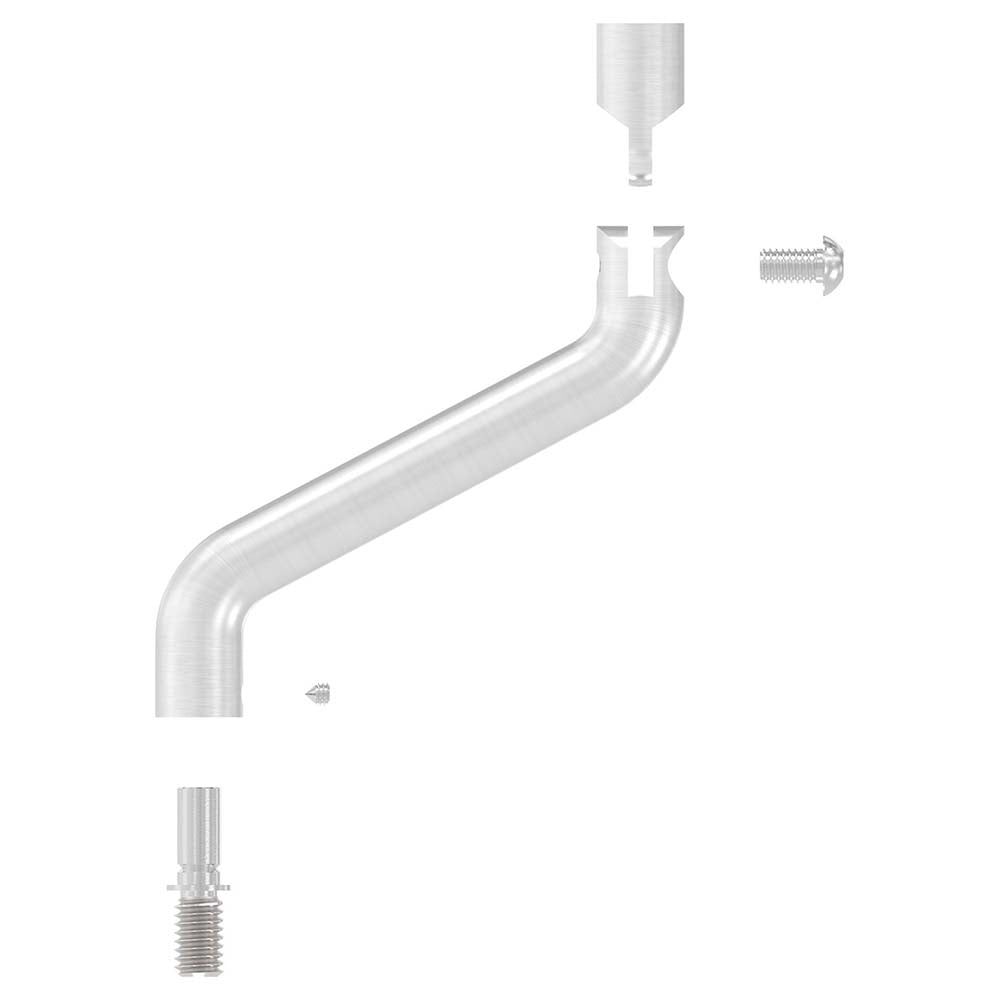 Bügel ø 14mm, 360° drehbar mit verstellbarem Gelenk, mit M8 Außengewinde unten und M6 Innengewinde oben, Höhe 100mm
