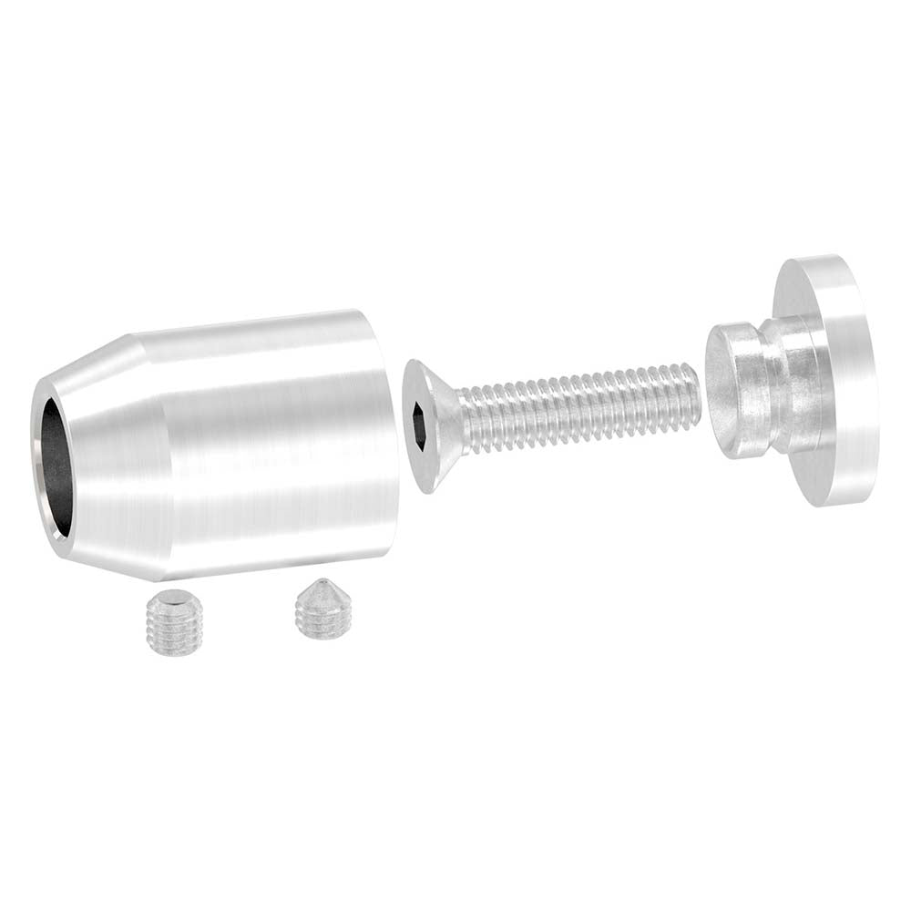 Querstabhalter ø 22mm zum Stoßen von vorne, Anschluss flach, für Stab ø 12 mm