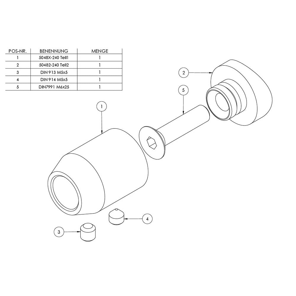 Querstabhalter ø 22mm zum Stoßen von vorne, Anschluss ø 42,4mm Rohr, für Stab ø 12 mm