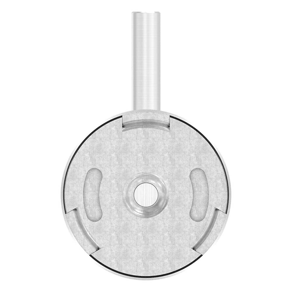 Handlaufhalter zur Wandbefestigung mit verschweißter Ronde und 70 x 12mm Rosette, zum Anschweißen mit Langloch