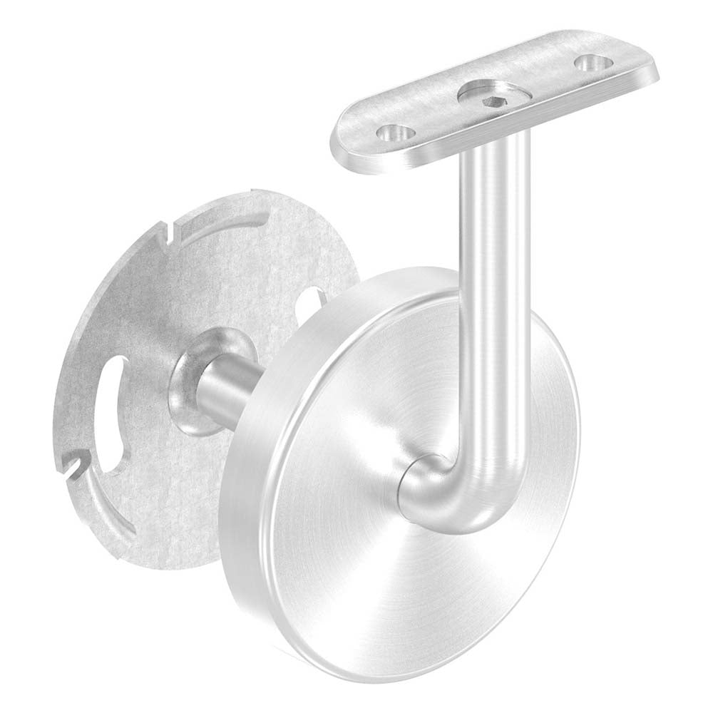 Handlaufhalter zur Wandbefestigung inkl. Cliprosette 70 x 12mm, für Rohr ø 42,4mm, mit Langlöchern