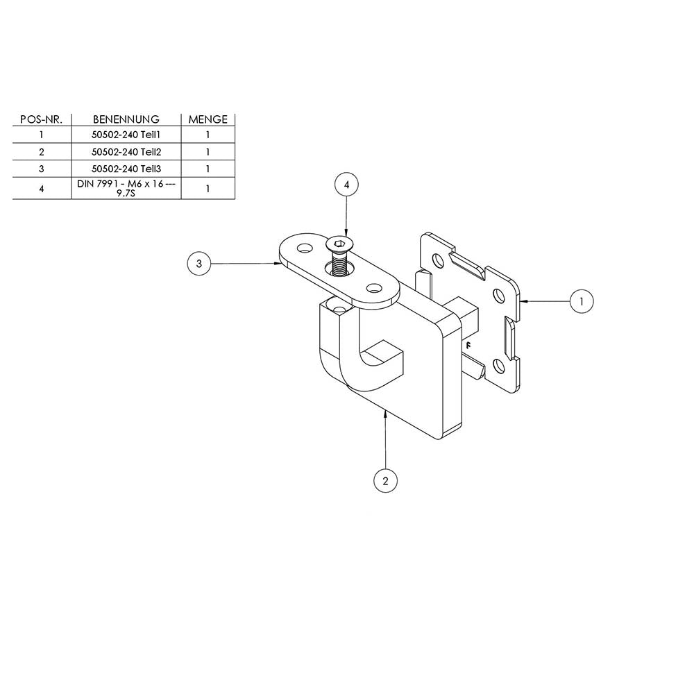 Handlaufhalter zur Wandbefestigung inkl. Cliprosette 60 x 60 x 11,5mm, für Vierkantrohr
