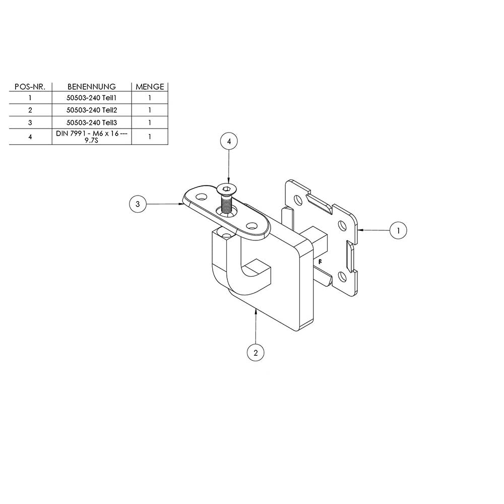 Handlaufhalter zur Wandbefestigung inkl. Cliprosette 60 x 60 x 11,5mm, für Rohr ø 42,4mm