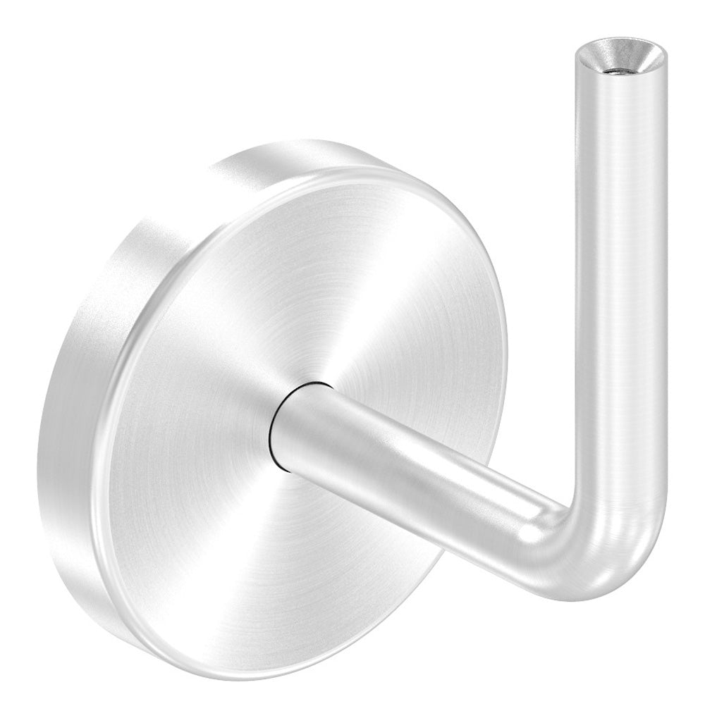 Handlaufhalter zur Wandbefestigung, mit verschweißter 70 x 2mm Ronde und Clip-Rosette, mit Innengewinde M6