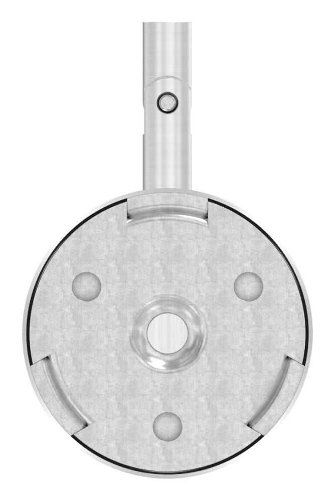 Handlaufhalter flexibel zur Wandbefestigung, mit verschweißter 70 x 2mm Ronde und Clip-Rosette, mit Innengewinde M6