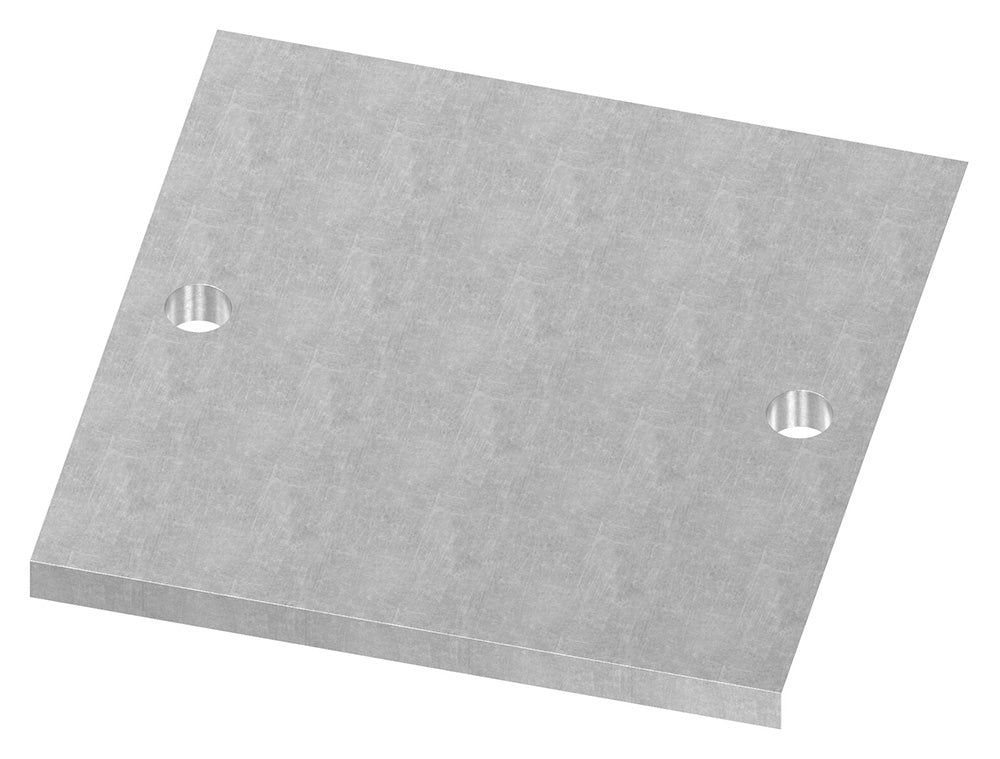 Ankerplatte 150 x 150mm, Stärke 10mm, mit zwei ø 13mm Rundlöcher, gelasert, Stahl roh