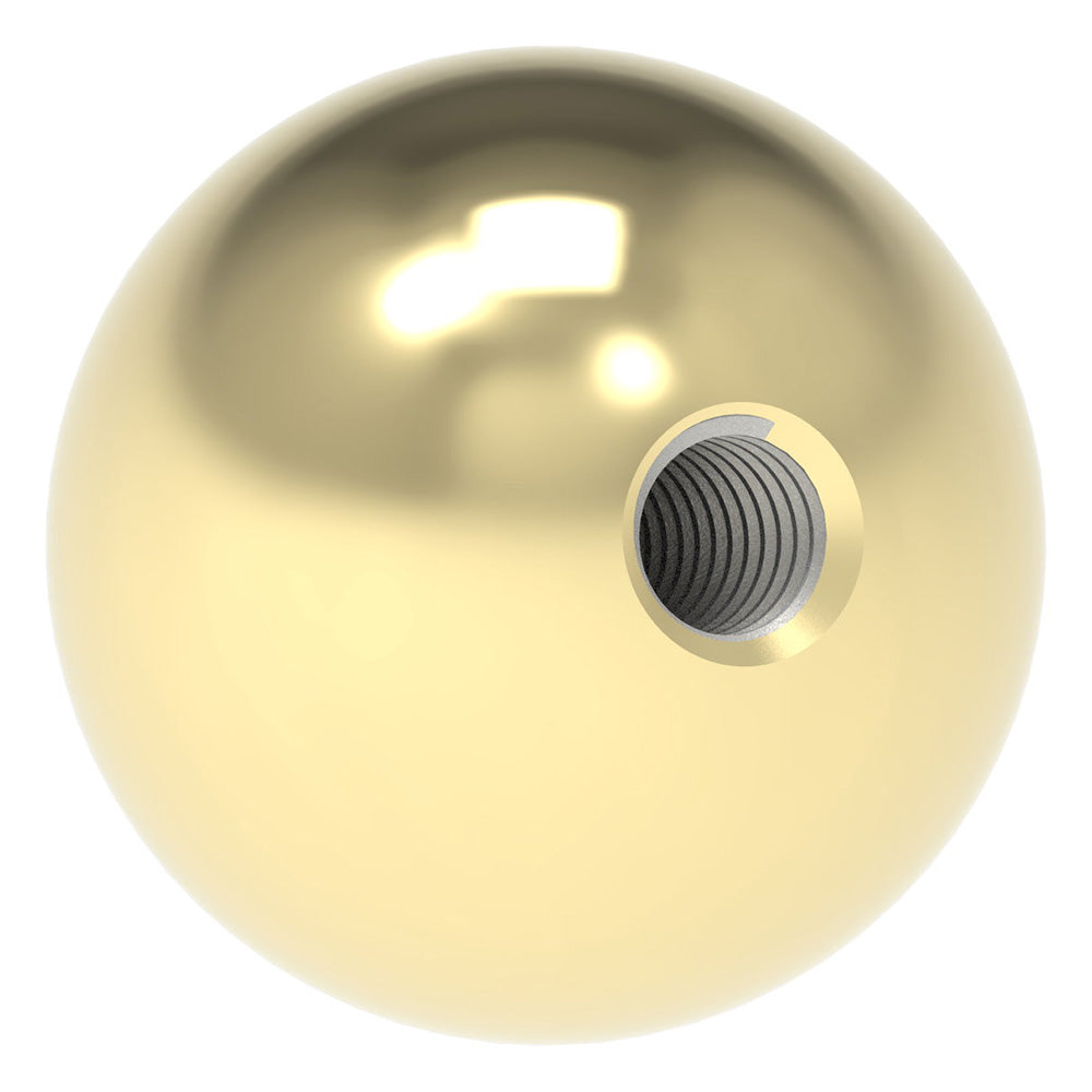 Messingkugel aus V2A Edelstahl massiv, Messing beschichtet, ø 25mm, mit M6 Gewinde