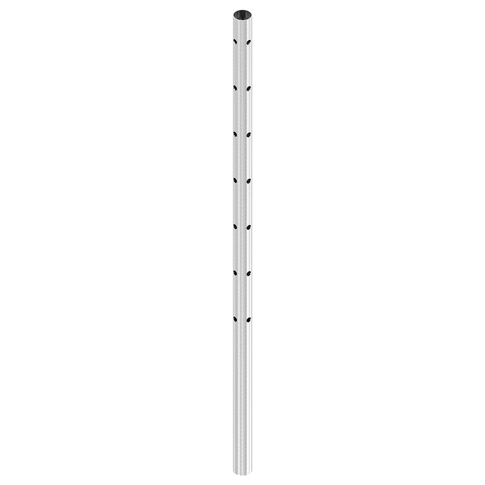 Geländerpfosten ø 42,4 x 2,0mm, mit sieben ø 12mm 90° Bohrungen, Länge 1190mm aus V2A Edelstahl