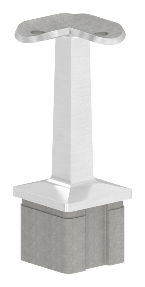 90° Handlaufstütze für 40 x 40 x 2,0mm Pfosten, mit Halteplatte für Handlauf ø 42,4mm