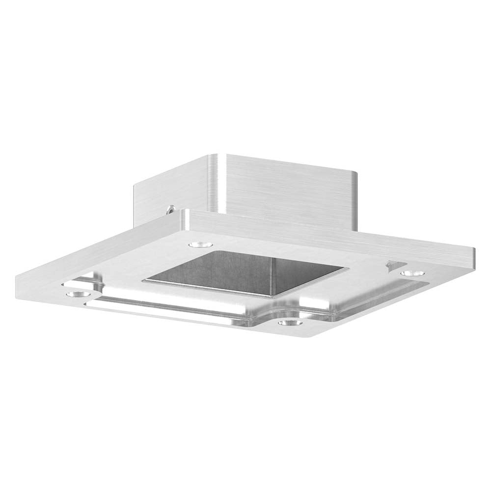 Wandflansch/Bodenanker, Platte ø 90 x 90 x 6mm, für Rohr 40 x 40 x 2mm mit Madenschraube seitlich