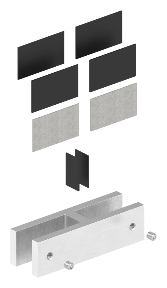 Glasverbinder 180°, für Glas 12,00 - 12,76mm, V4A
