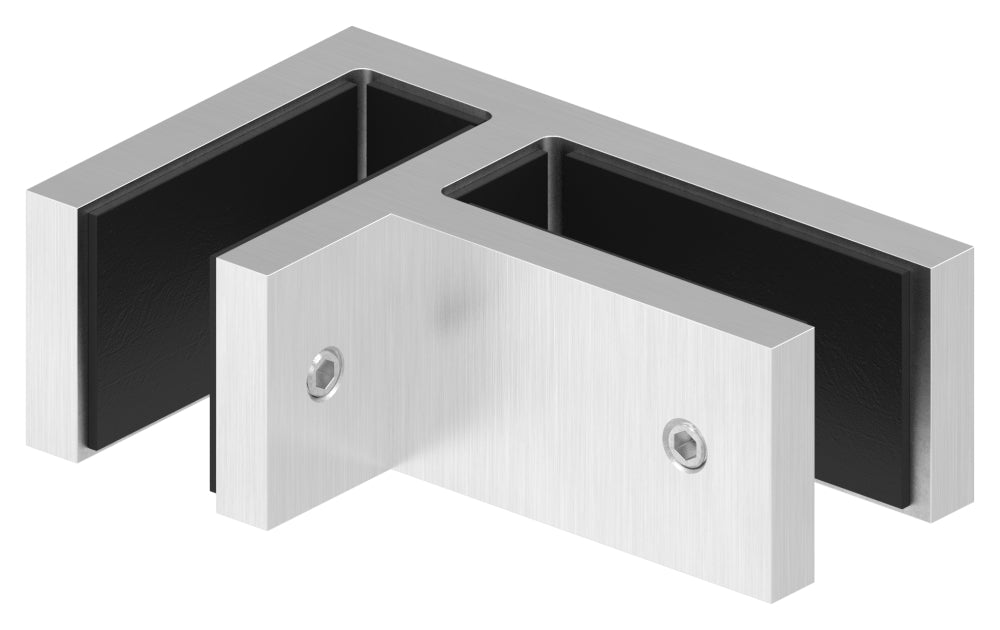 Glasverbinder 90°, für Glas 12,00 - 12,76mm, V4A