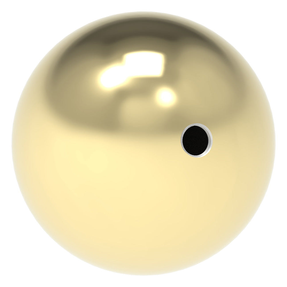 Messingkugel hohl ø 60mm, aus V2A Edelstahl, mit Messing Beschichtung, mit M8 Gewinde