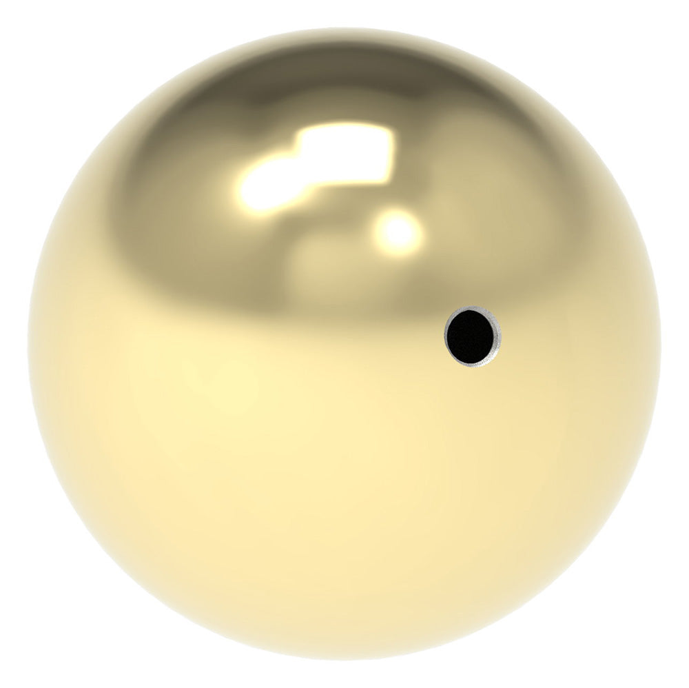 Messingkugel hohl ø 80mm, aus V2A Edelstahl, mit Messing Beschichtung, mit M8 Gewinde