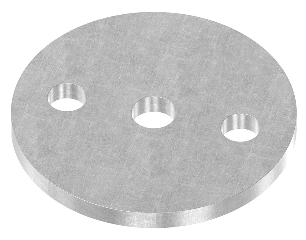 Ronde ø 100mm, Stärke 6mm, mit zwei ø 11mm Bohrungen und ø 12,5mm Mittelbohrung, Stahl roh