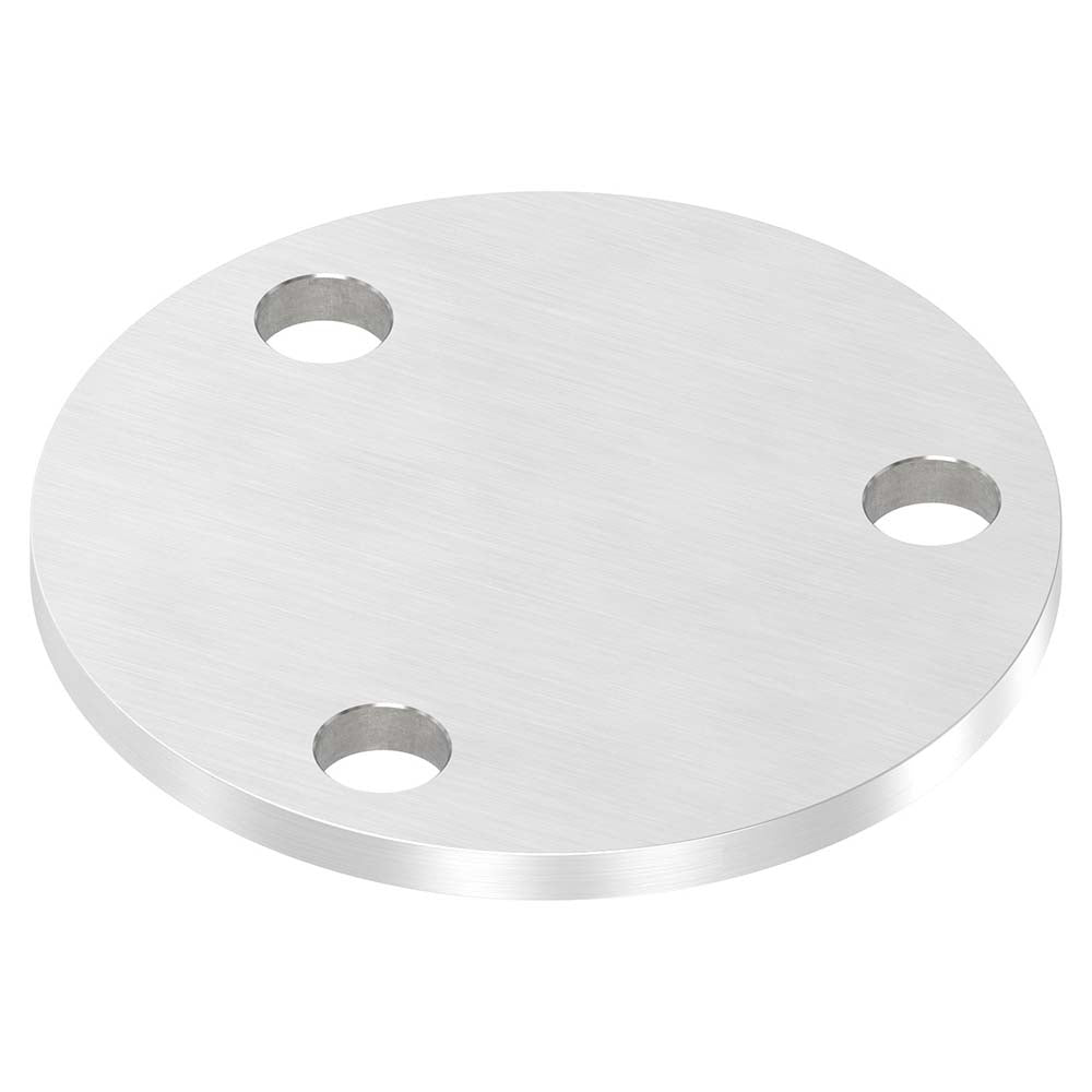 Ronde ø 100mm, Stärke 6mm, mit drei ø 13mm Bohrungen, einseitig geschliffen, mit Längsschliff