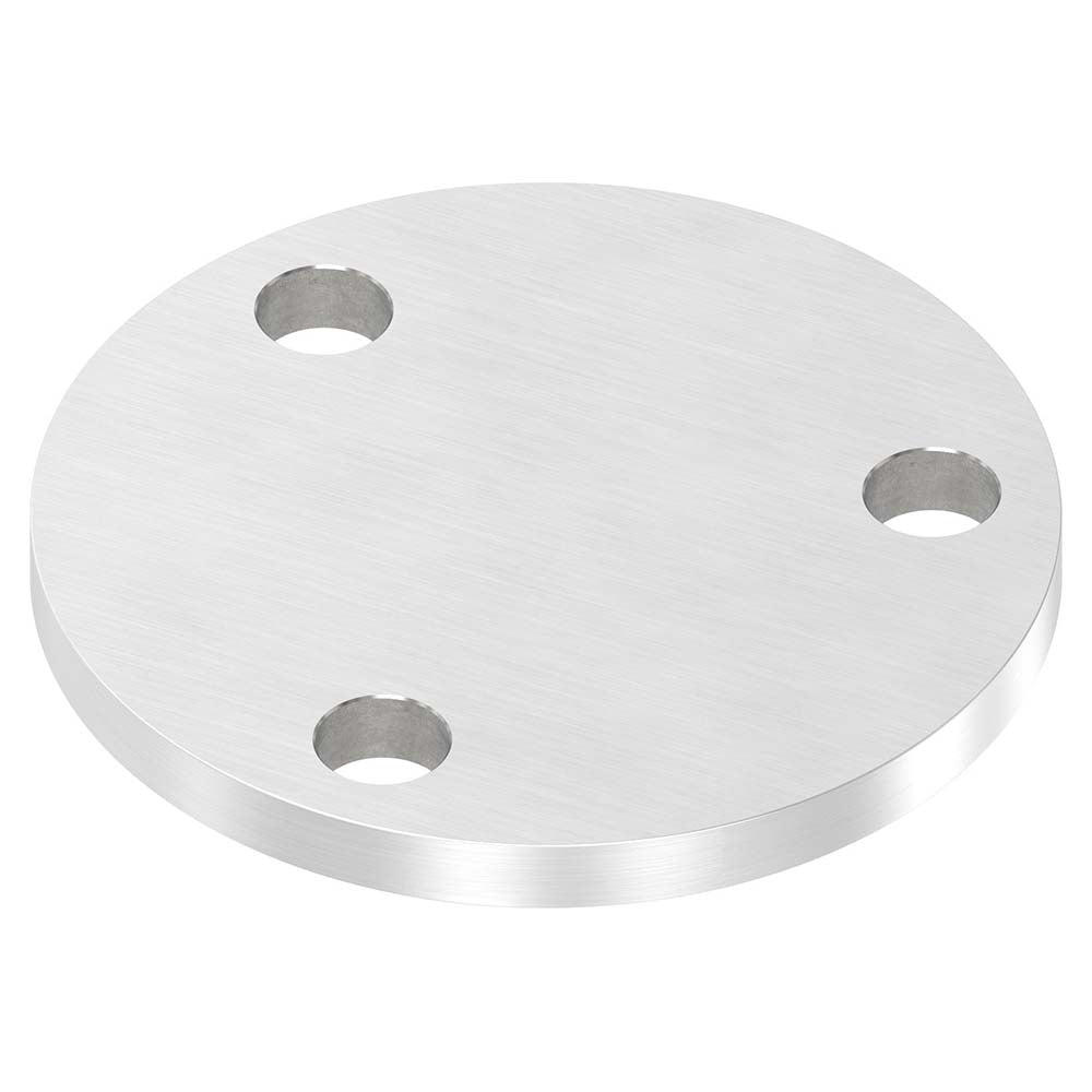 Ronde ø 100mm, Stärke 8mm, mit drei ø 13mm Bohrungen, einseitig geschliffen, mit Längsschliff