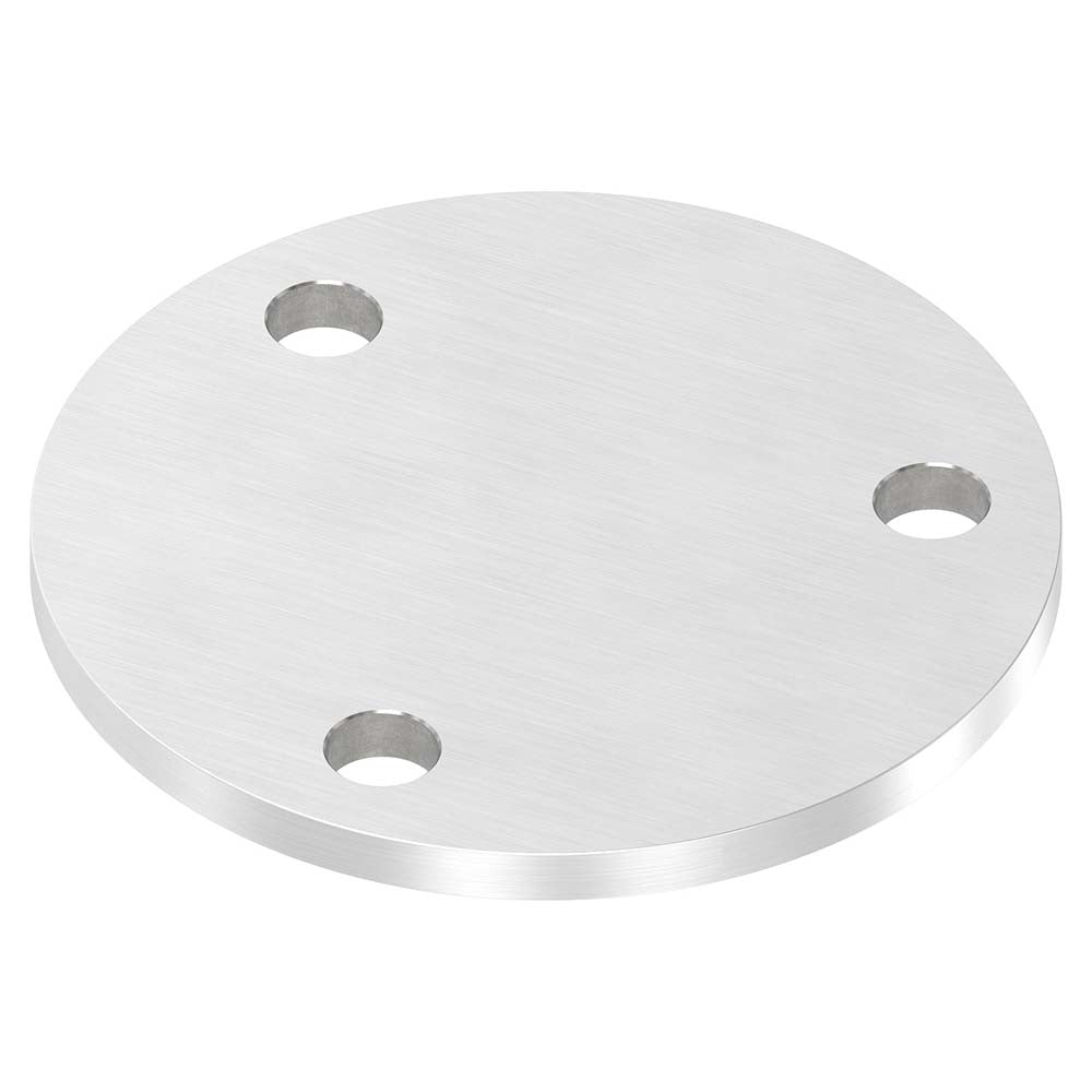 Ronde ø 100mm, Stärke 6mm, mit drei ø 11mm Bohrungen, einseitig geschliffen, mit Längsschliff