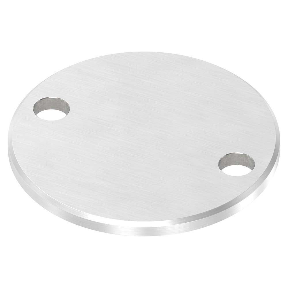 Ronde ø 100mm mit Fase, Stärke 6mm, mit zwei ø 13mm Bohrungen, einseitig geschliffen, mit Längsschliff