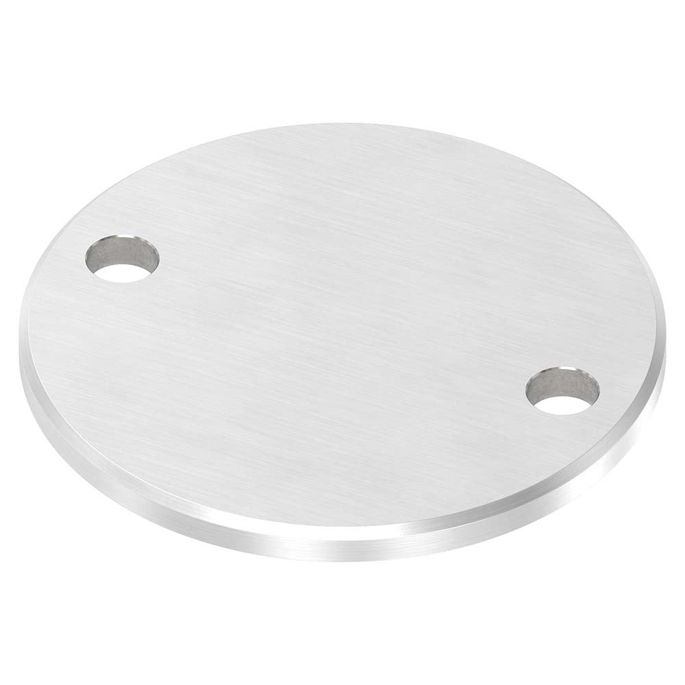 Ronde ø 100mm mit Fase, Stärke 6mm, mit zwei ø 11mm Bohrungen, einseitig geschliffen, mit Längsschliff