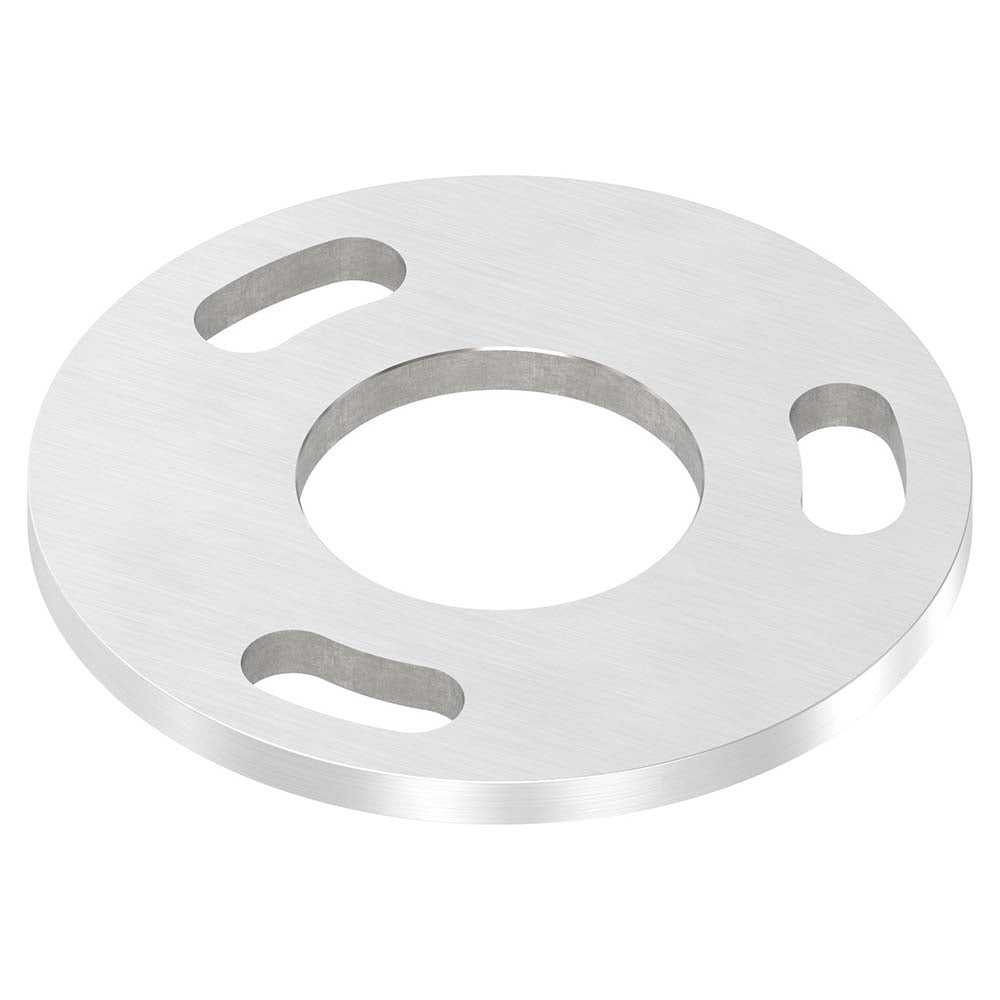 Ronde ø 100mm, Stärke 6mm, mit 3 Langlöchern 11 x 25mm und Mittelbohrung ø 42,8mm, mit Längsschliff