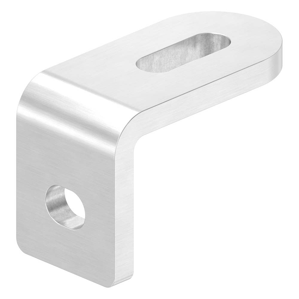 Anschweißlasche 60 x 40 x 30mm, Stärke 6mm, beidseitig geschliffen, mit zwei 25 x 9mm Langlöchern