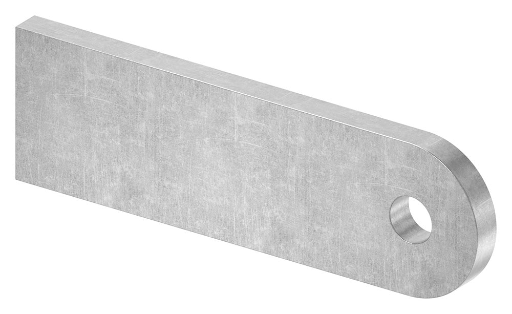 Anschweißlasche 100 x 30mm, Stärke 6mm, mit ø 9mm Rundloch, gelasert, Stahl roh