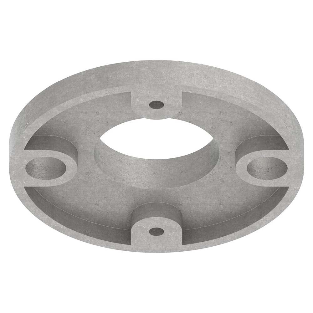 Ankerplatte ø 80 x 8mm, Höhe 15mm, mit 2 x ø 11mm und 2 x ø 4mm Bohrung, für Rohr ø 33,7mm