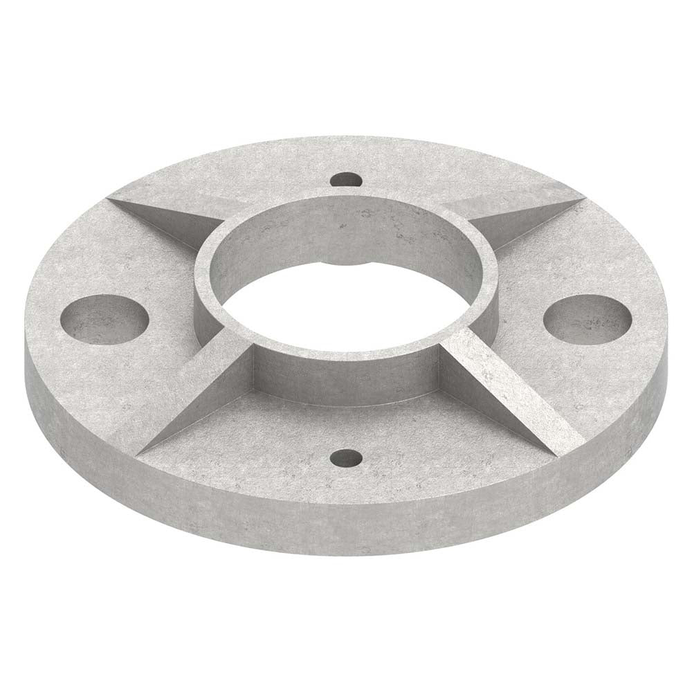 Ankerplatte ø 80 x 8mm, Höhe 15mm, mit 2 x ø 11mm und 2 x ø 4mm Bohrung, für Rohr ø 33,7mm