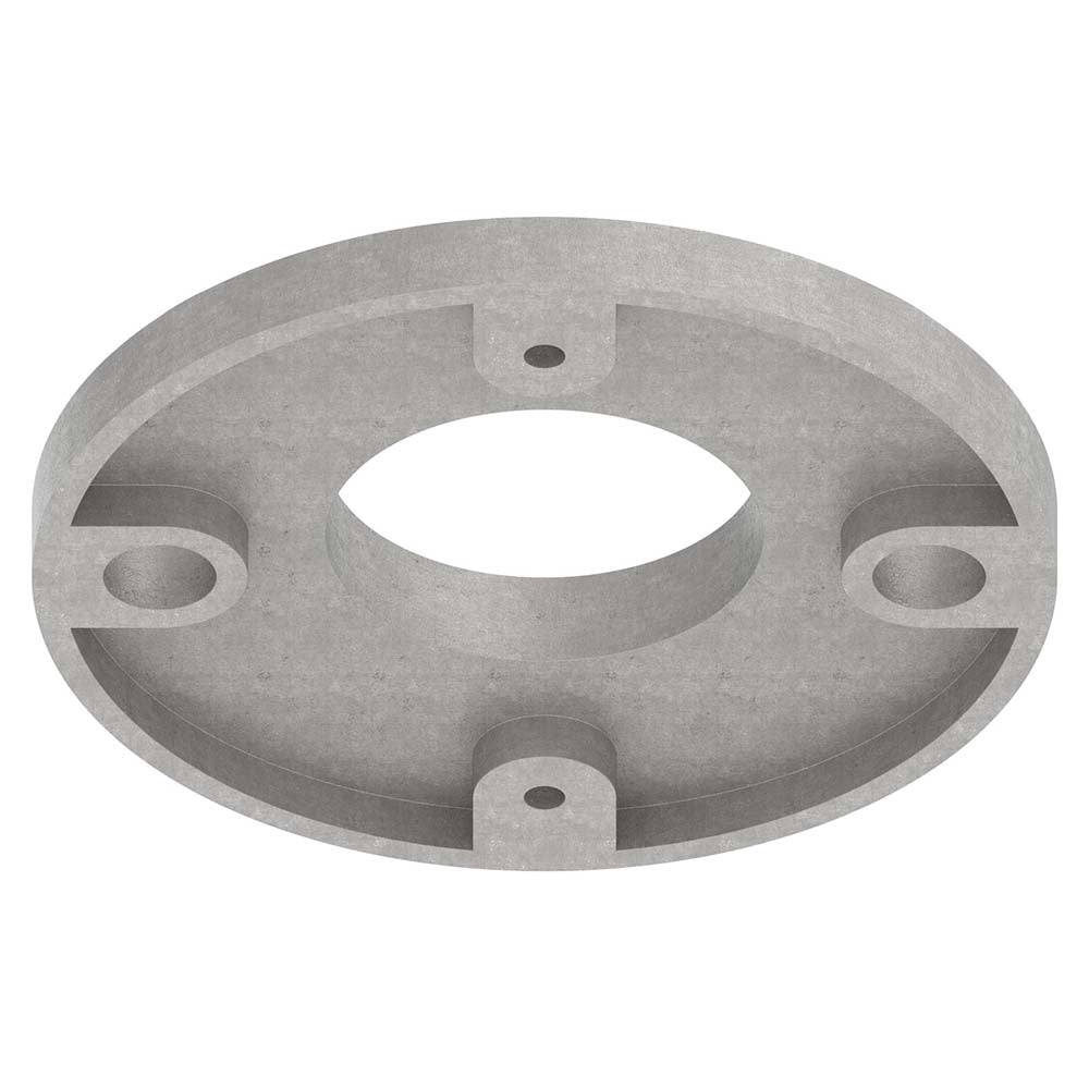 Ankerplatte ø 100 x 8mm, Höhe 15mm, mit 2 x ø 11mm und 2 x ø 4mm Bohrung, für Rohr ø 42,4mm, in V4A