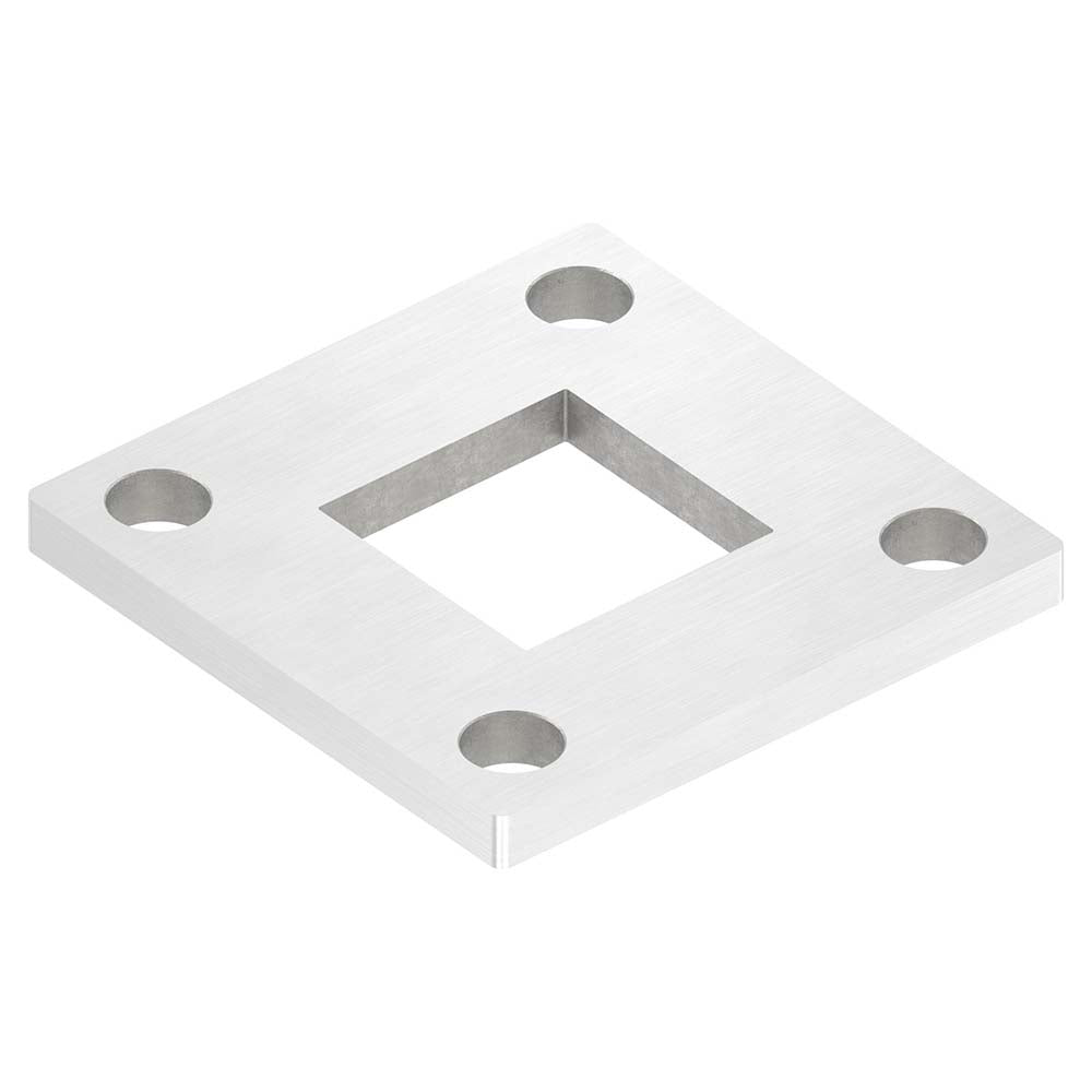 Ankerplatte 92 x 92mm, Stärke 8mm, mit vier ø 11mm Bohrungen, für Rohr 40 x 40mm, einseitig geschliffen