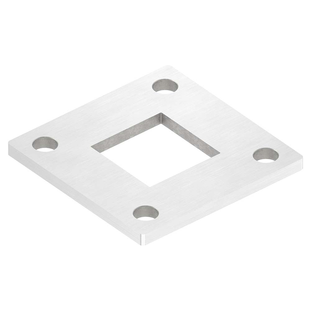 Ankerplatte 92 x 92mm, Stärke 6mm, mit vier ø 11mm Bohrungen, für Rohr 40 x 40mm, einseitig geschliffen