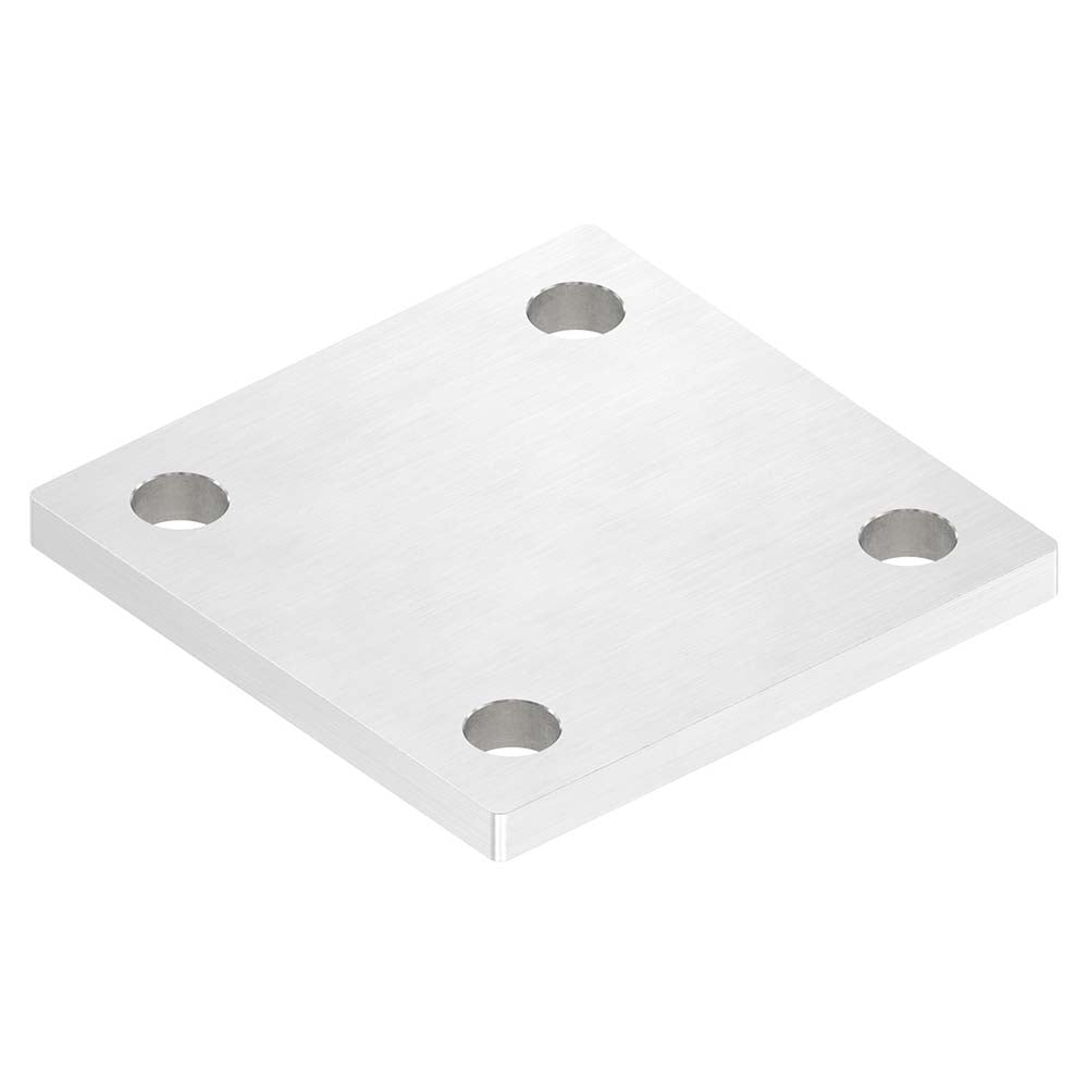 Ankerplatte 100 x 100mm, Stärke 8mm, mit vier ø 13mm Bohrungen, einseitig geschliffen