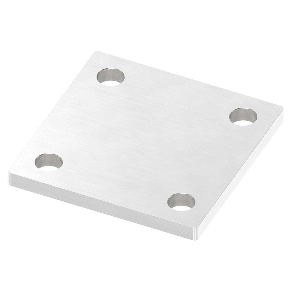 Ankerplatte 100 x 100mm, Stärke 8mm, mit vier ø 13mm Bohrungen, einseitig geschliffen
