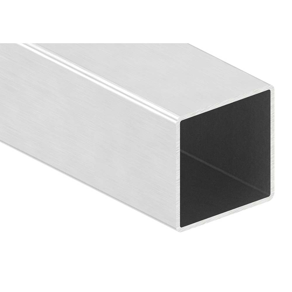 Quadrat-Rohr 50 x 50 x 2mm, Länge: 6000mm, aus V2A Edelstahl geschliffen
