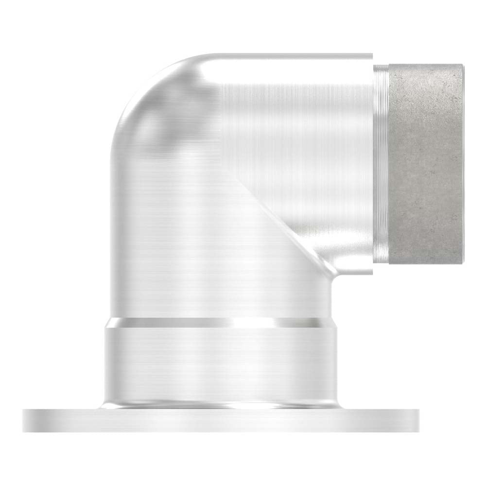 Wandhalterung kurz mit 90° Eckverbindung, für Rohr 42,4 x 2,0 mm, in V2A Edelstahl