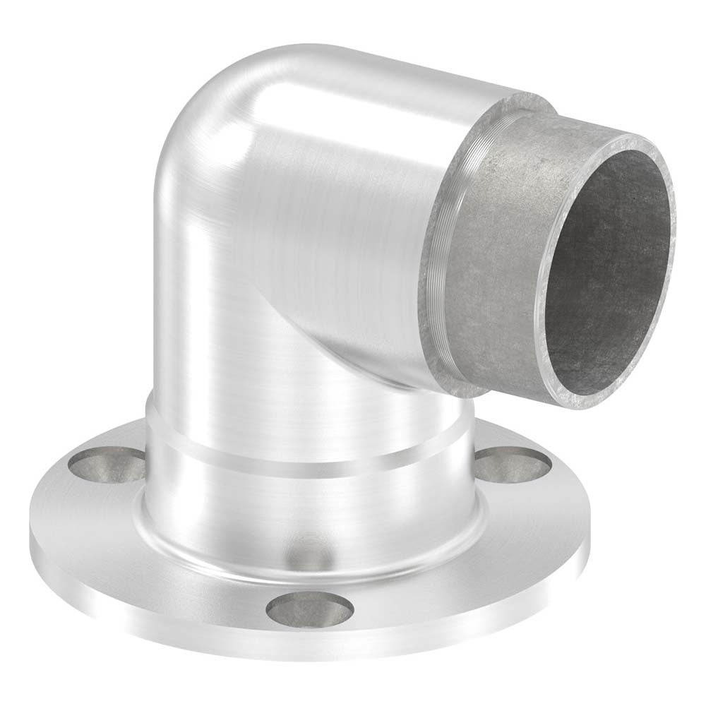 Wandhalterung kurz mit 90° Eckverbindung, für Rohr 42,4 x 2,0 mm, in V2A Edelstahl